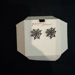 Betsy Johnson Spiderweb Stud Earrings